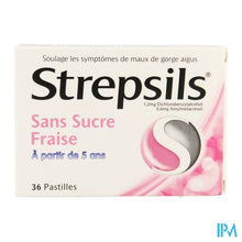 Load image into Gallery viewer, Strepsils Suikervrij Aardbeien Past 36
