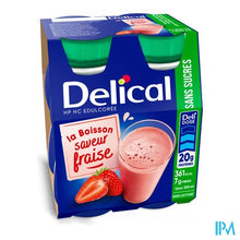 Afbeelding in Gallery-weergave laden, Delical Melkdrank Z/suiker Aardbei 4x200ml
