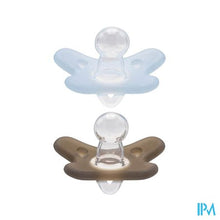 Load image into Gallery viewer, Difrax Fopspeen Natural 0-6m 2pack Blauw/grijs

