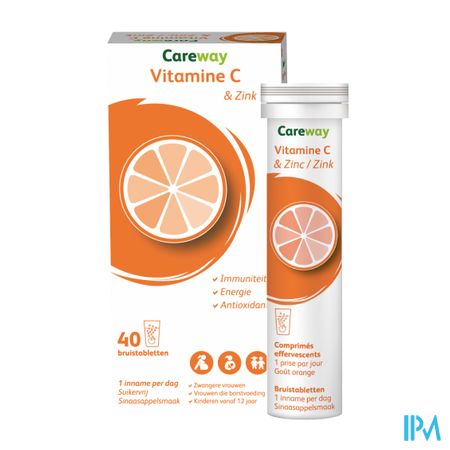 Careway Vitamine C & Zinc 1g/10mg Bruistabl. 40
