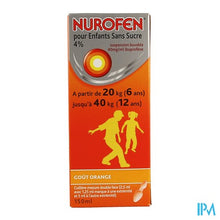 Afbeelding in Gallery-weergave laden, Nurofen Kind Sinaas 4% Susp Suikervrij 150ml

