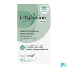 Afbeelding in Gallery-weergave laden, Natural Energy l-tyrosine 500mg Caps 60
