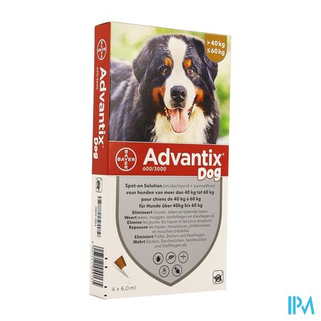 Advantix Dog Spot-on Opl Hond 40-60kg Pipet 4x6ml