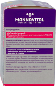Mannavital Vitamine K2 Platinum V-caps 60