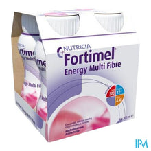 Load image into Gallery viewer, Fortimel Energy Multi Fibre Aardbei Flesjes 4x200ml
