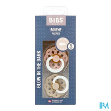 Load image into Gallery viewer, Bibs 2 Fopspeen Boheme Duo Glowdark Blush&amp;vanilla
