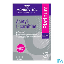 Afbeelding in Gallery-weergave laden, Mannavital Acetyl l-carnitine Platinum V-caps 60
