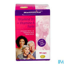 Load image into Gallery viewer, Mannavital Vitamine D3 + Vitamine A Forte Caps 90
