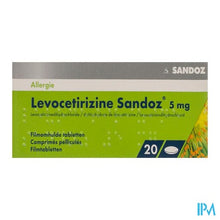 Charger l'image dans la galerie, Levocetirizine Sandoz 5mg Comp Enrob. 20 X 5mg
