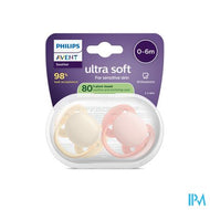 Philips Avent Fopspeen +0m Soft Roze/beige 2