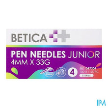 Load image into Gallery viewer, Betica Pen Needles Junior 4mmx33g 100
