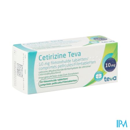 Cetirizine Teva 10mg Filmomh Tabl 50