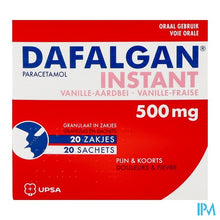 Afbeelding in Gallery-weergave laden, Dafalgan Instant Vanille Aardb Gr Zakjes 20x 500mg
