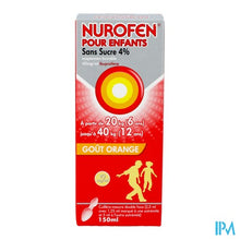 Afbeelding in Gallery-weergave laden, Nurofen Kind Sinaas 4% Susp Suikervrij 150ml
