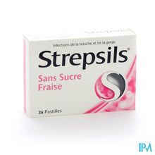 Afbeelding in Gallery-weergave laden, Strepsils Suikervrij Aardbeien Past 36
