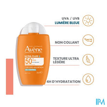 Afbeelding in Gallery-weergave laden, Avene Zon Spf50 Ultra Fluid Oil Control 50ml
