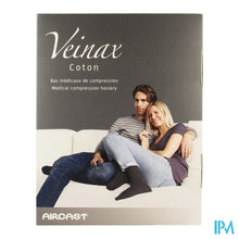 Afbeelding in Gallery-weergave laden, Veinax Kous Katoen Man 2 Lang Zwart Maat 4
