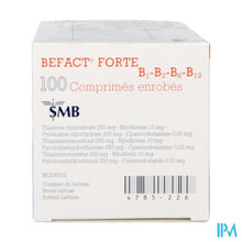 Charger l'image dans la galerie, Befact® Forte B1-B2-B6-B12 omhulde tabletten 100 UD (Unit Dose)
