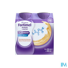 Load image into Gallery viewer, Fortimel Protein 2kcal Karamel&amp;chocolade 4x200ml
