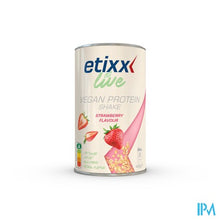 Charger l'image dans la galerie, Etixx Live Vegan Protein Shake Strawberry Pdr 448g
