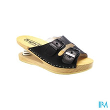 Load image into Gallery viewer, Brigitte Ravel Spring Muiltje Hout Snake Black 37
