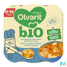 Load image into Gallery viewer, Olvarit Pastinaak Rode Linzen Schotel Zalm 230g
