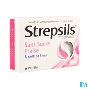 Strepsils Suikervrij Aardbeien Past 36