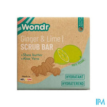 Load image into Gallery viewer, Wondr Scrub Bar Ginger&amp;lime 102g
