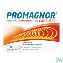 Load image into Gallery viewer, Promagnor: Hoog Gedoseerd Magnesium 450mg (30 capsules)
