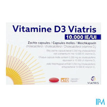 Load image into Gallery viewer, Vitamine D3 Viatris 10000ie Zachte Caps 10
