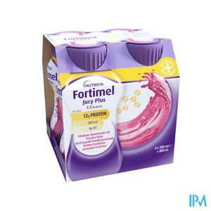 Fortimel Jucy Plus Framboos Verfr. 4x200ml 185087