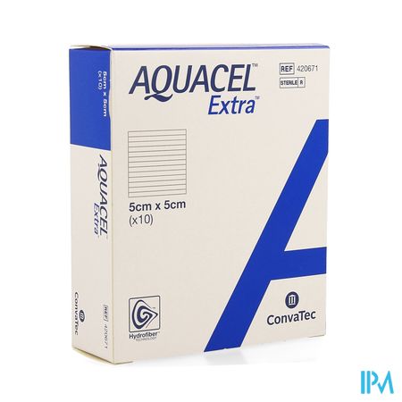 Aquacel Extra Verb Hydrofiber+versterk. 5x 5cm 10