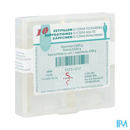 Glycerine Suppo Volw 10 Fag