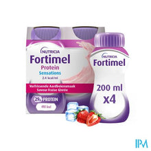 Load image into Gallery viewer, Fortimel Protein 2.4kcal Verfriss Aardbei 4x200ml
