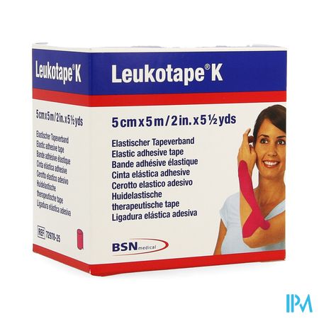 Leukotape K Kleefwindel Elast Roze 5cmx5m 1