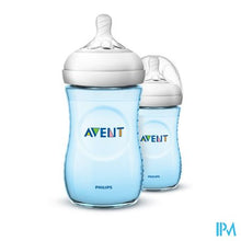 Afbeelding in Gallery-weergave laden, Philips Avent Natural 2.0 Zuigfles 260ml Blauw Duo SCF035/27
