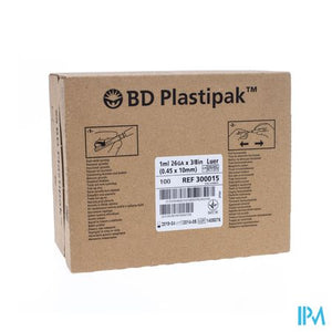 Bd Plastipak Spuit+nld Tuberc.1ml+26g 3/8 1 303176