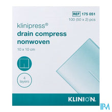 Afbeelding in Gallery-weergave laden, Klinion Nw Draincompres 10x10cm 4lagen 175051 50x2
