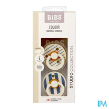 Load image into Gallery viewer, Bibs 1 Fopspeen Anatomic Studio Duo Pin Steel Blue
