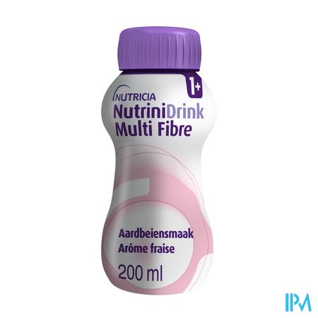 NutriniDrink Multi Fibre Aardbeiensmaak Flesje 200ml