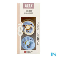 Afbeelding in Gallery-weergave laden, Bibs 1 Fopspeen Studio Duo Block Baby Blue

