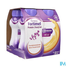Load image into Gallery viewer, Fortimel Protein 2kcal Karamel&amp;chocolade 4x200ml
