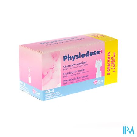 Physiodose Serum Fysio Ud Ster 40x5ml+5 Gratis