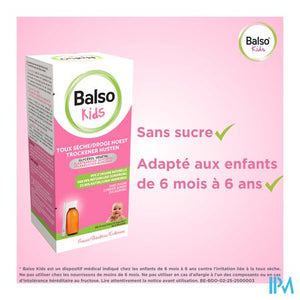 Balso Kids Hoestsiroop Z/suiker 125ml + Pipet Nf