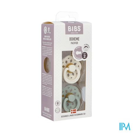 Bibs 2 Fopspeen Boheme Duo Sage/ivory 2