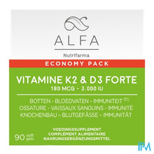 Load image into Gallery viewer, ALFA Vitamine K2 &amp; D3 Forte Softcaps 90
