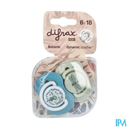 Difrax Fopspeen Dynamic Botanic Blue&green 6-18m 2