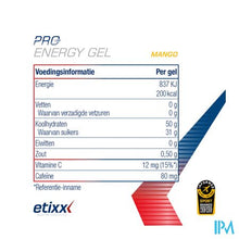 Load image into Gallery viewer, Etixx Double Carb Energ.gel Line+caff.mango12x60ml
