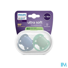 Afbeelding in Gallery-weergave laden, Philips Avent Fopspeen +6m Soft Blauw/groen 2
