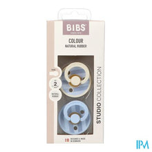 Load image into Gallery viewer, Bibs 2 Fopspeen Studio Duo Block Baby Blue
